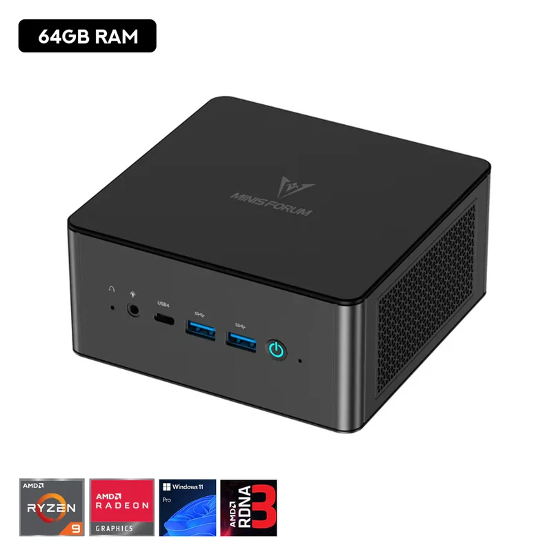 Minisforum Elite Mini UM890 Pro AMD Ryzen 9 8945HS (32GB RAM, 64GB RAM) 1TB SSD AMD Radeon 780M Windows 11 Pro Mini Gaming PC