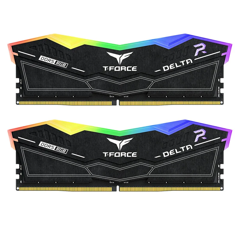 TeamGroup T-Force Delta RGB 64GB (2x32GB) DDR5 6000MHz CL38-38-38-78 1.35V Gaming Desktop Memory (Black, White)