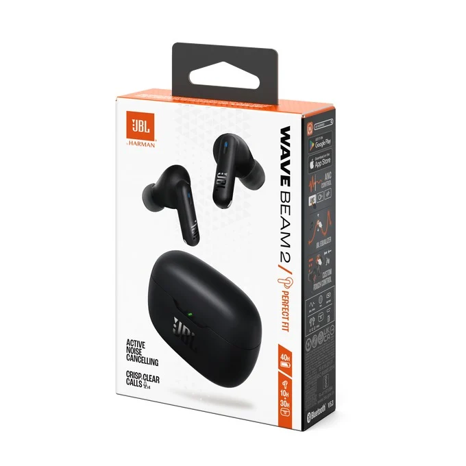 JBL Wave Beam 2 True Wireless Noise Cancelling Earbuds (Black, Blue, Pink, White)