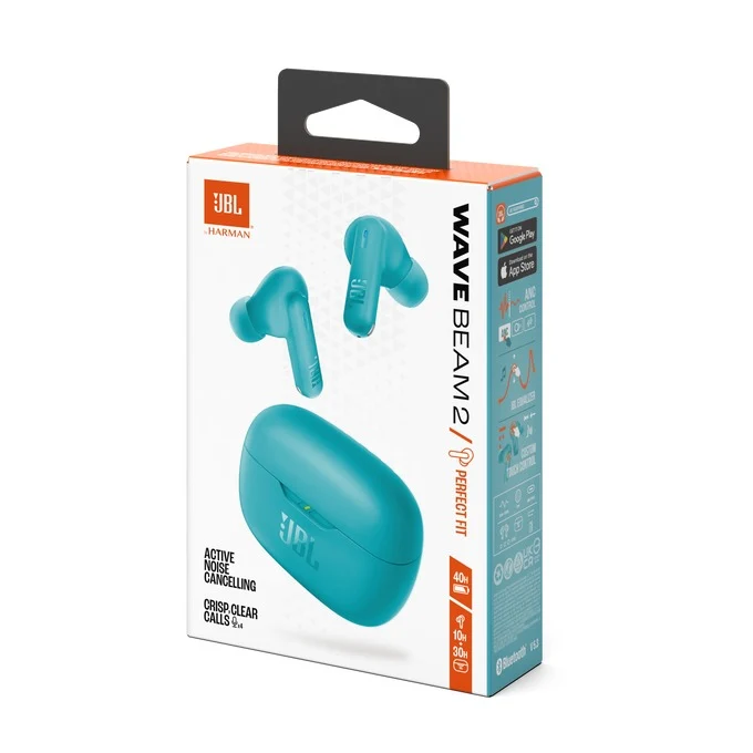 JBL Wave Beam 2 True Wireless Noise Cancelling Earbuds (Black, Blue, Pink, White)