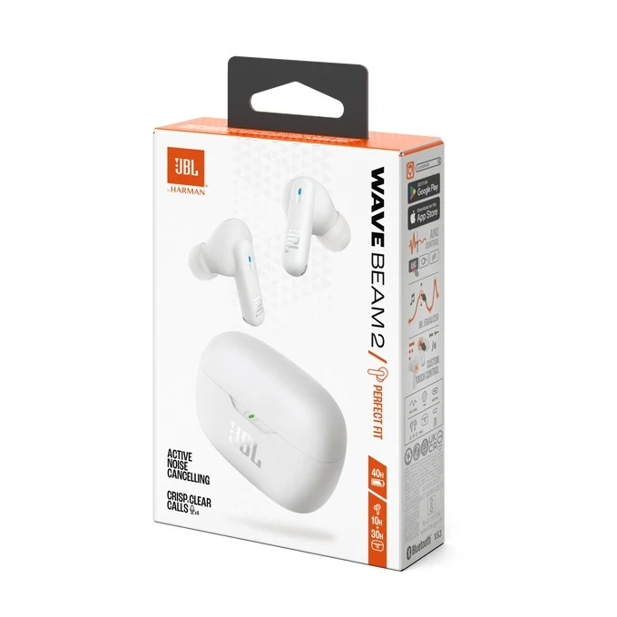 JBL Wave Beam 2 True Wireless Noise Cancelling Earbuds (Black, Blue, Pink, White)