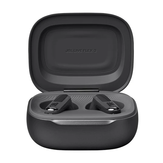JBL Live Flex 3 True Wireless Noise-Cancelling Earbuds with Open-Stick Design & Smart Charging Case (Black, Silver, Blue, Purple)