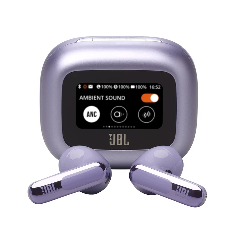 JBL Live Flex 3 True Wireless Noise-Cancelling Earbuds with Open-Stick Design & Smart Charging Case (Black, Silver, Blue, Purple)