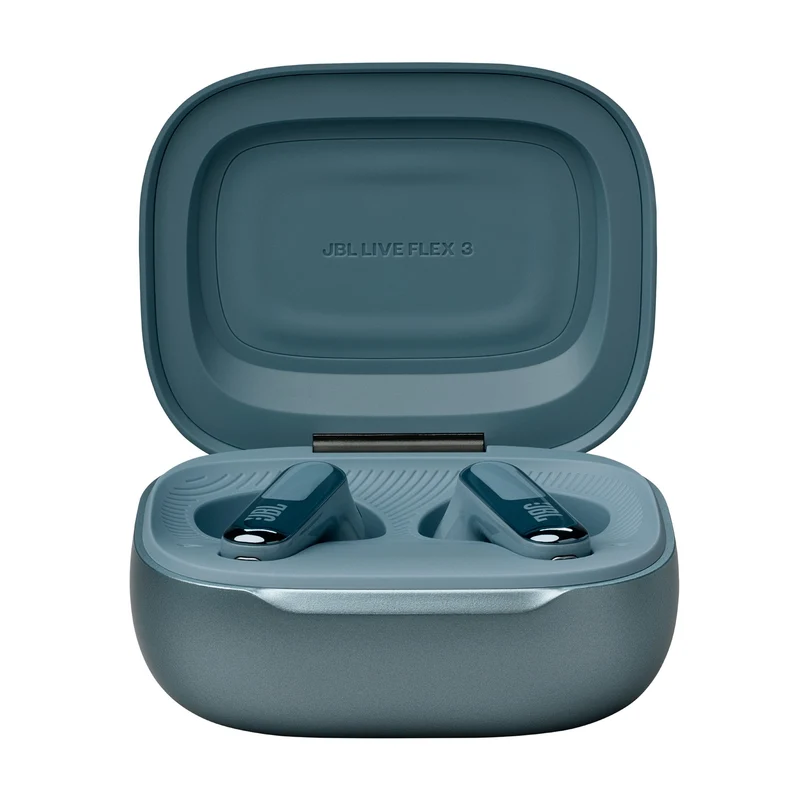 JBL Live Flex 3 True Wireless Noise-Cancelling Earbuds with Open-Stick Design & Smart Charging Case (Black, Silver, Blue, Purple)