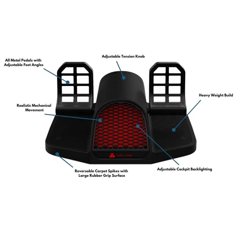 Honeycomb Charlie Rudder Pedals with Adjustable Tension (HC003073)