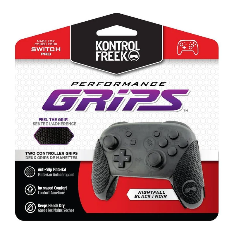 SteelSeries Kontrolfreek Grips for Nintendo Switch Pro (Nightfall Black/Noir) (4777-PRO)