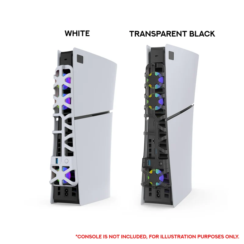 Dobe Cooling Fan RGB for PS5 Slim TP5-3538S (White, Transparent Black)