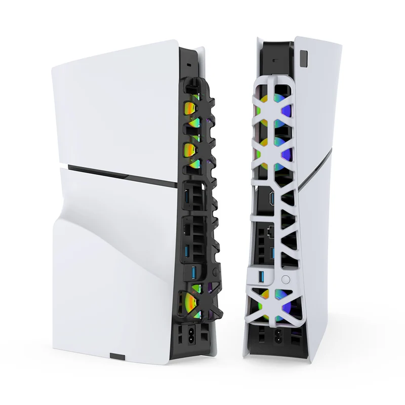 Dobe Cooling Fan RGB for PS5 Slim TP5-3538S (White, Transparent Black)