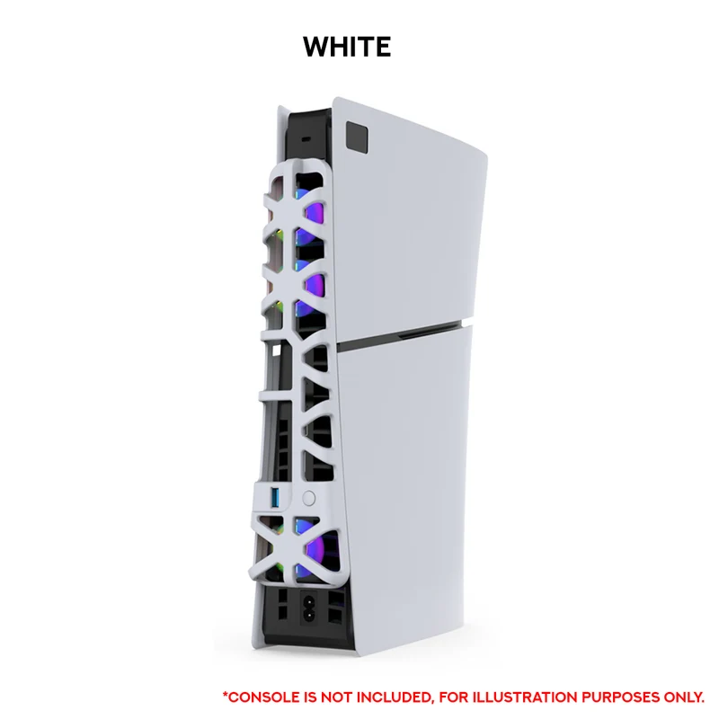 Dobe Cooling Fan RGB for PS5 Slim TP5-3538S (White, Transparent Black)
