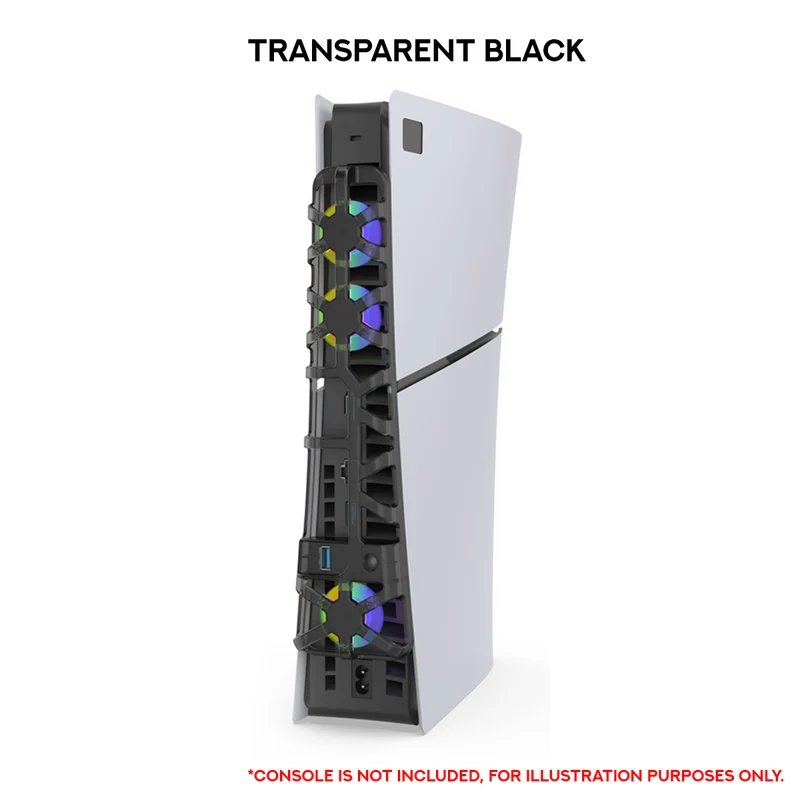 Dobe Cooling Fan RGB for PS5 Slim TP5-3538S (White, Transparent Black)