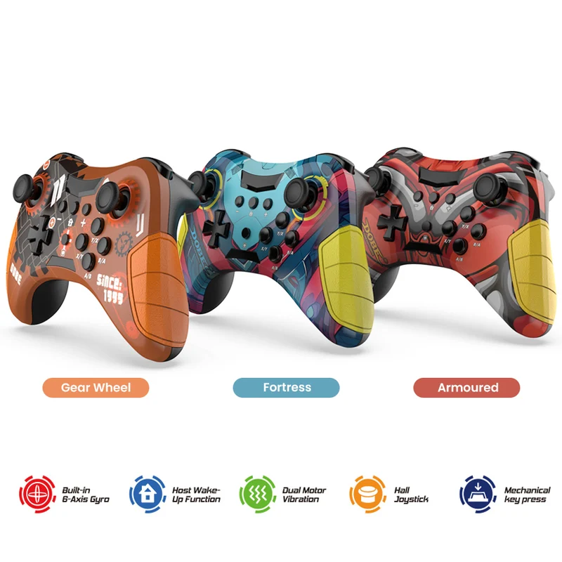 Dobe Wireless Mechanical Controller for Nintendo Switch/ PS3/ PC TY-3839 (Gear Wheel, Fortress, Armoured)