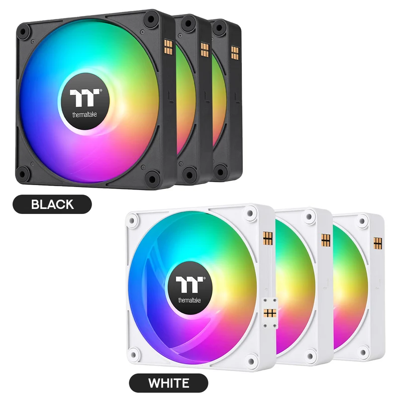 Thermaltake CT140 EX ARGB Sync PC Cooling Fan (3-Fan Pack) (Black, White)