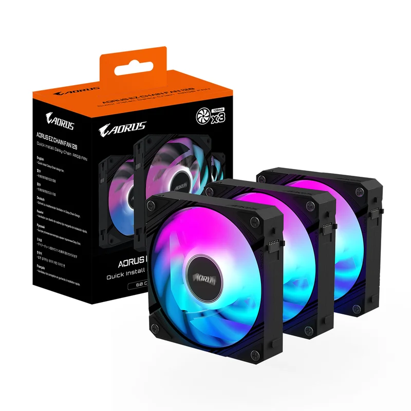 Gigabyte Aorus EZ Chain Fan 120 CPU Cooler (3-Pack) (Black)