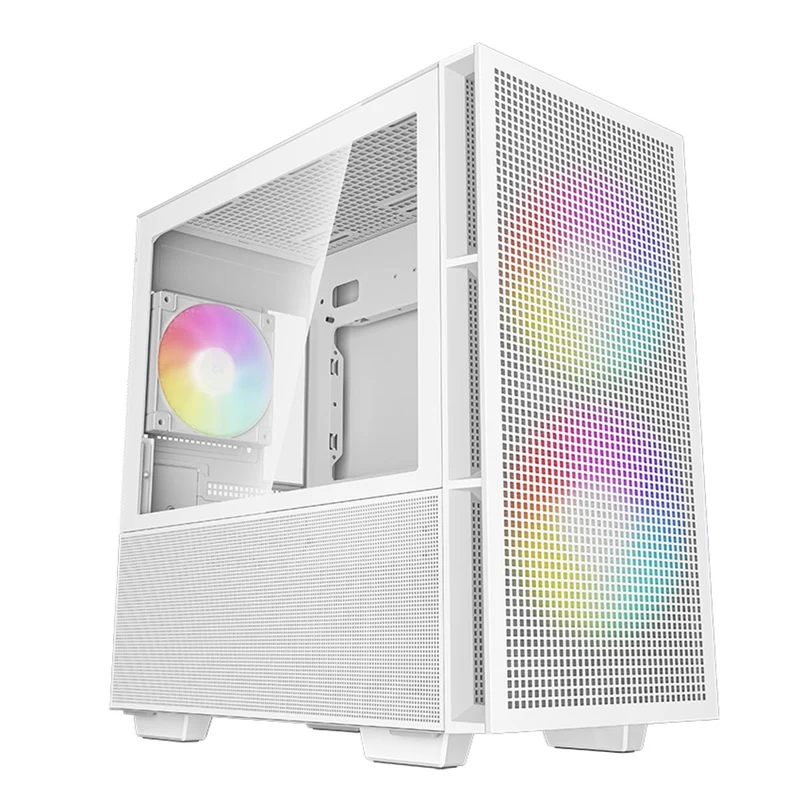 Deepcool CH360 Micro Tower Mini-ITX/Micro ATX Case Airflow Tempered glass + Mesh side panel (Black, White)