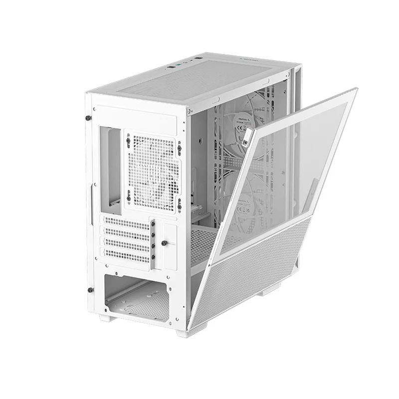 Deepcool CH360 Micro Tower Mini-ITX/Micro ATX Case Airflow Tempered glass + Mesh side panel (Black, White)