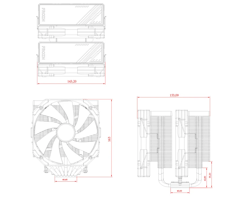 ID-Cooling Frozn A720 7 Heatpipe 2x140mm 4Pin PWM CPU Cooler (Black)
