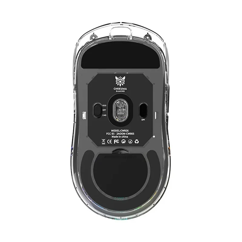 Onikuma CW926 RGB Dual-Mode eSports Gaming Mouse (Black, Transparent)