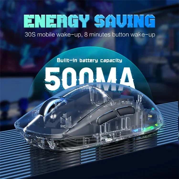 Onikuma CW926 RGB Dual-Mode eSports Gaming Mouse (Black, Transparent)