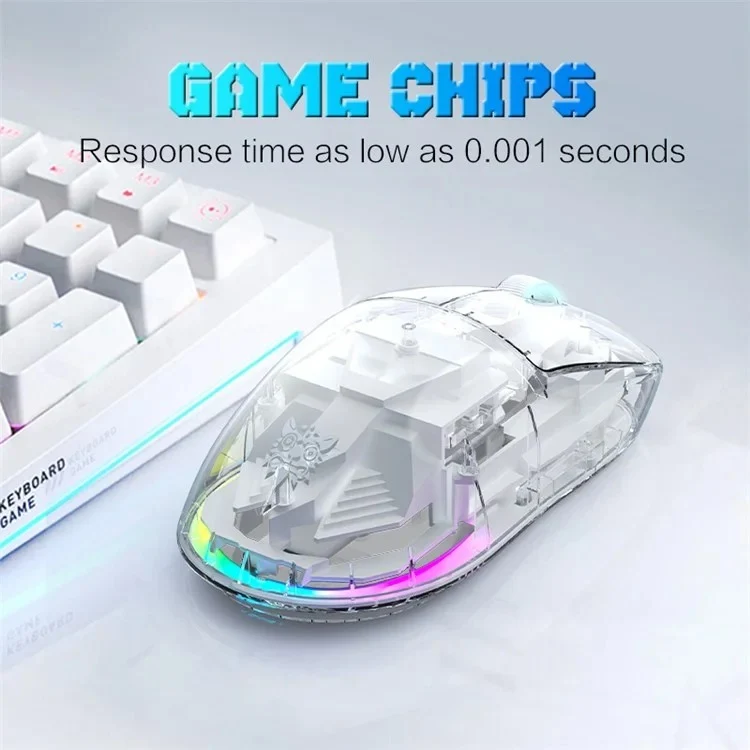 Onikuma CW926 RGB Dual-Mode eSports Gaming Mouse (Black, Transparent)