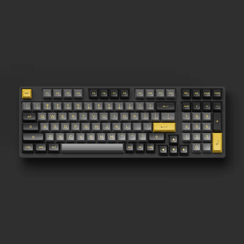 Akko Black & Gold 3098B Plus Multi-Mode RGB Hot-Swappable Mechanical Keyboard (Akko V3 Cream Yellow Pro)