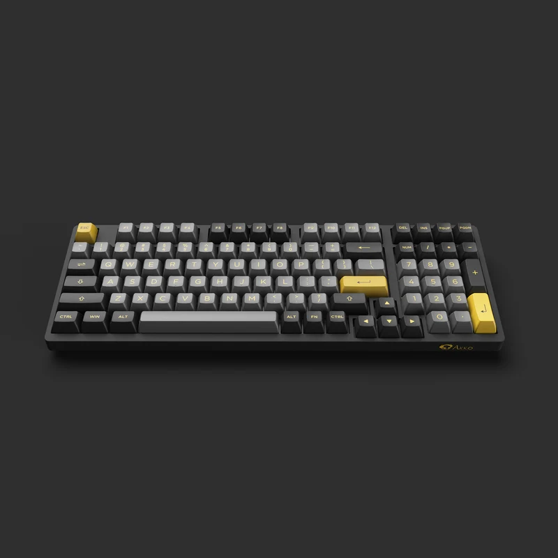 Akko Black & Gold 3098B Plus Multi-Mode RGB Hot-Swappable Mechanical Keyboard (Akko V3 Cream Yellow Pro)