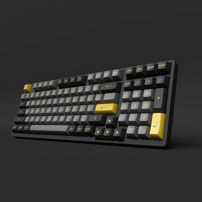 Akko Black & Gold 3098B Plus Multi-Mode RGB Hot-Swappable Mechanical Keyboard (Akko V3 Cream Yellow Pro)