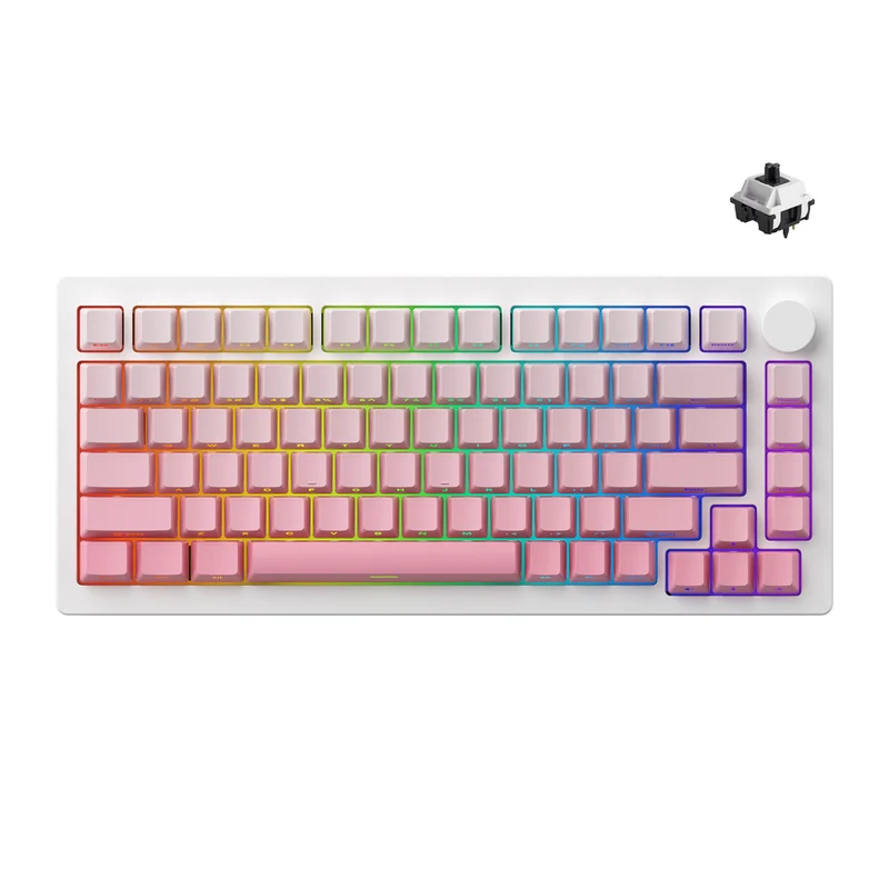 MonsGeek M1W V3 SP Aluminum Case Multi-Mode RGB Hot-Swappable Mechanical Keyboard (Moonlight White) (Akko V3 Piano Pro Switch)