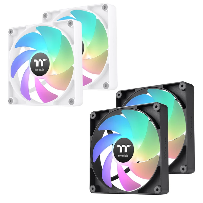 Thermaltake CT140 ARGB Sync PC Cooling Fan (2-Fan Pack) (Black, White)