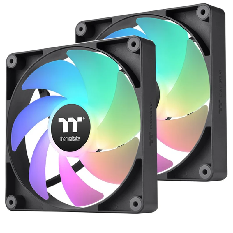 Thermaltake CT140 ARGB Sync PC Cooling Fan (2-Fan Pack) (Black, White)