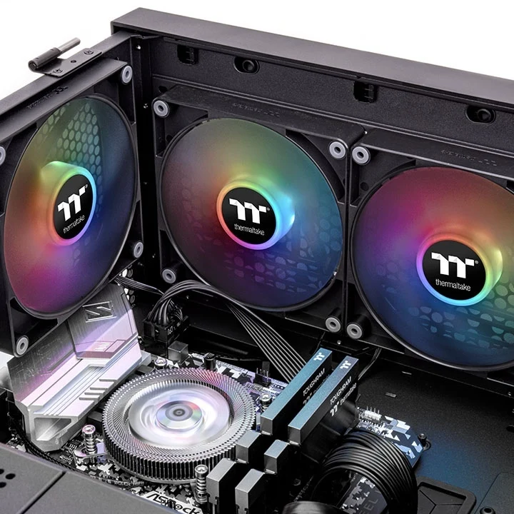 Thermaltake CT120 ARGB Sync PC Cooling Fan (2-Fan Pack) (Black, White)