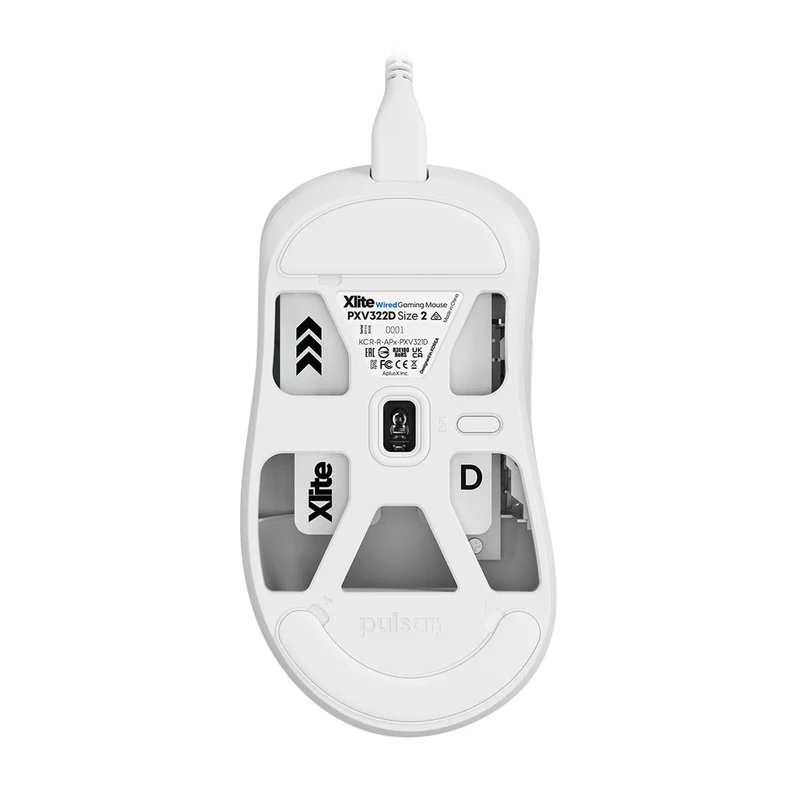 Pulsar Xlite Wired Ultralight Gaming Mouse Size 2 (Black, White)