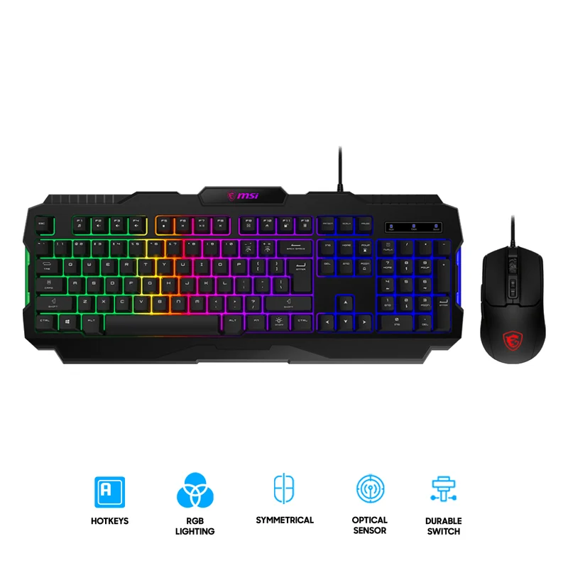MSI Forge GK100 Combo Gaming RGB Keyboard & Mouse Set