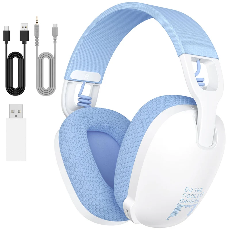 Onikuma B2 Tri-Mode Noise Cancellation Microphone Multi-Platform Gaming Headset (Black, White/Blue)