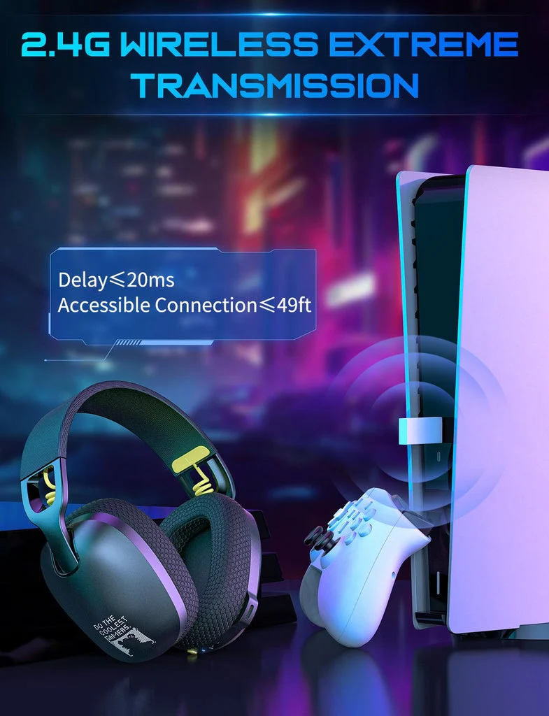 Onikuma B2 Tri-Mode Noise Cancellation Microphone Multi-Platform Gaming Headset (Black, White/Blue)