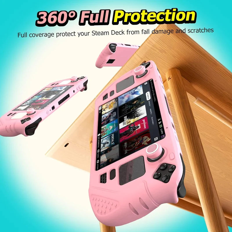 IINE Protective Case Set for Steam Deck OLED (Pink, Black)