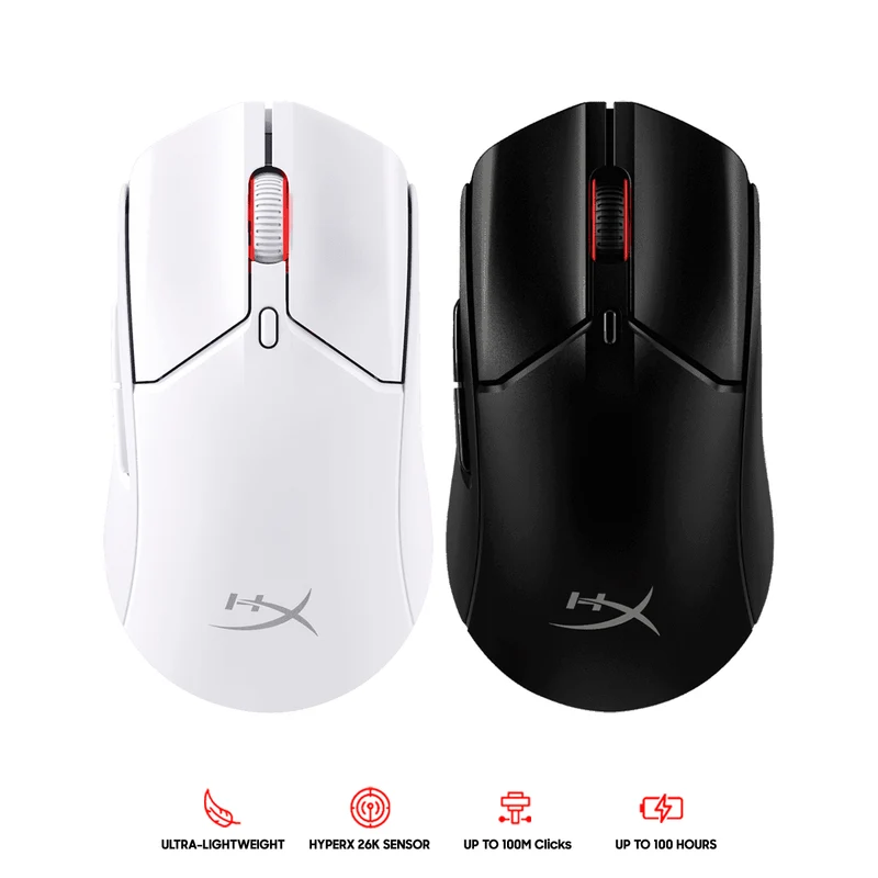 HyperX Pulsefire Haste 2 Mini RGB Ultra-Lightweight Wireless Gaming Mouse (Black, White)