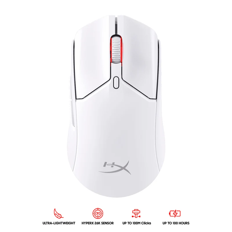HyperX Pulsefire Haste 2 Mini RGB Ultra-Lightweight Wireless Gaming Mouse (Black, White)