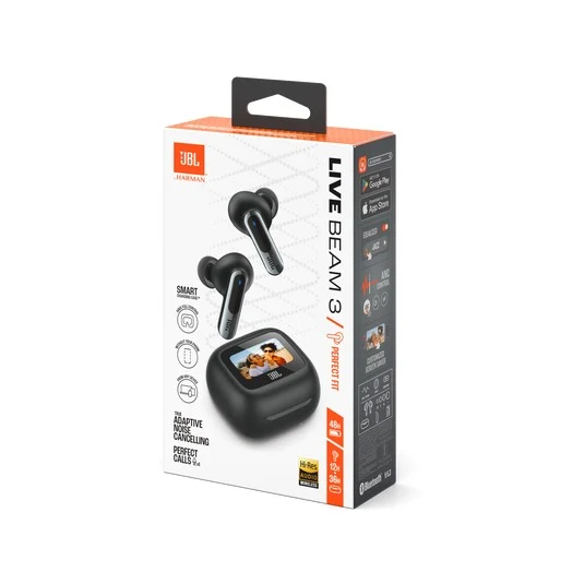 JBL Live Beam 3 True Wireless Noise Cancelling Closed-Stick Earbuds (Black, Silver, Purple, Blue)