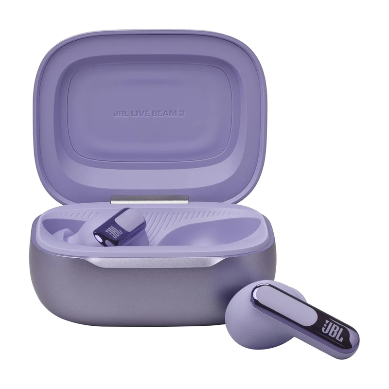 JBL Live Beam 3 True Wireless Noise Cancelling Closed-Stick Earbuds (Black, Silver, Purple, Blue)