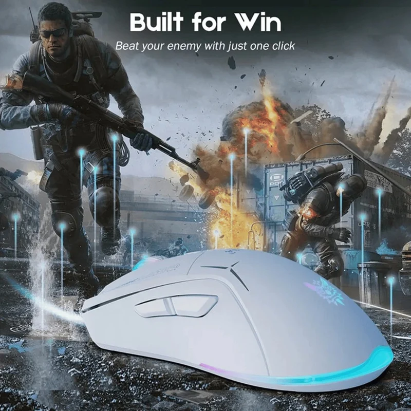 Onikuma CW917 RGB Dual-Mode Gaming Mouse (Black, White)