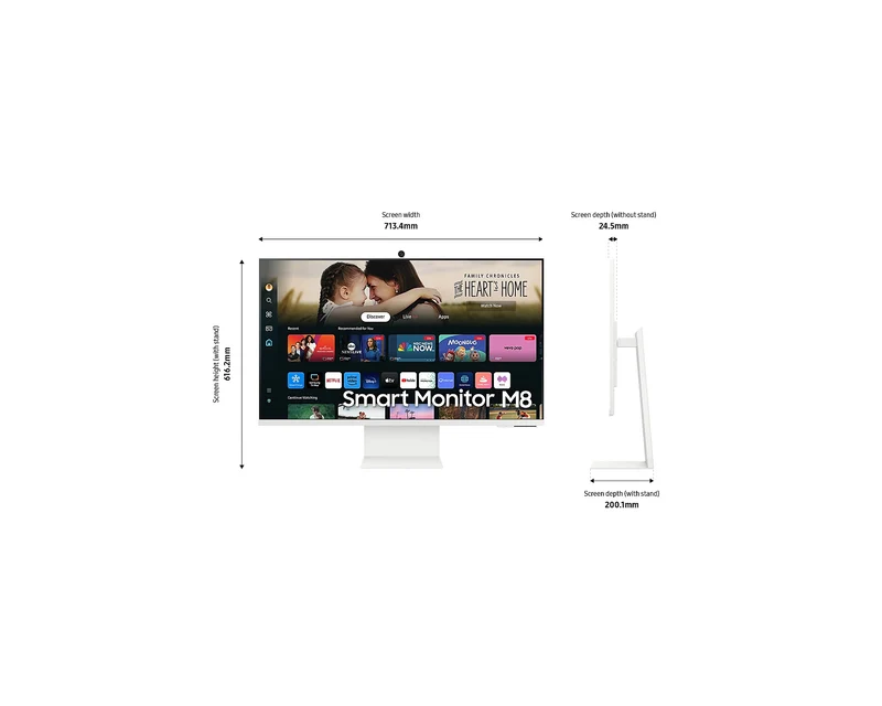 Samsung LS32DM801UEXXP 32" 4K (3840x2160) 60Hz 4ms GTG HDR10 VA Smart Monitor w/ 4K AI Upscaling