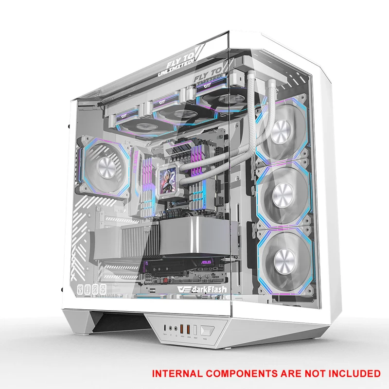 Darkflash Arcee DY470 TG Side Panel ATX Luxury PC Case (Black, White)