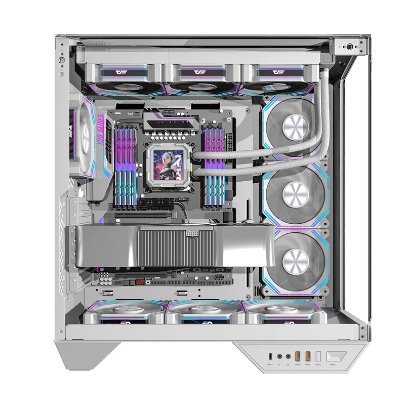 Darkflash Arcee DY470 TG Side Panel ATX Luxury PC Case (Black, White)