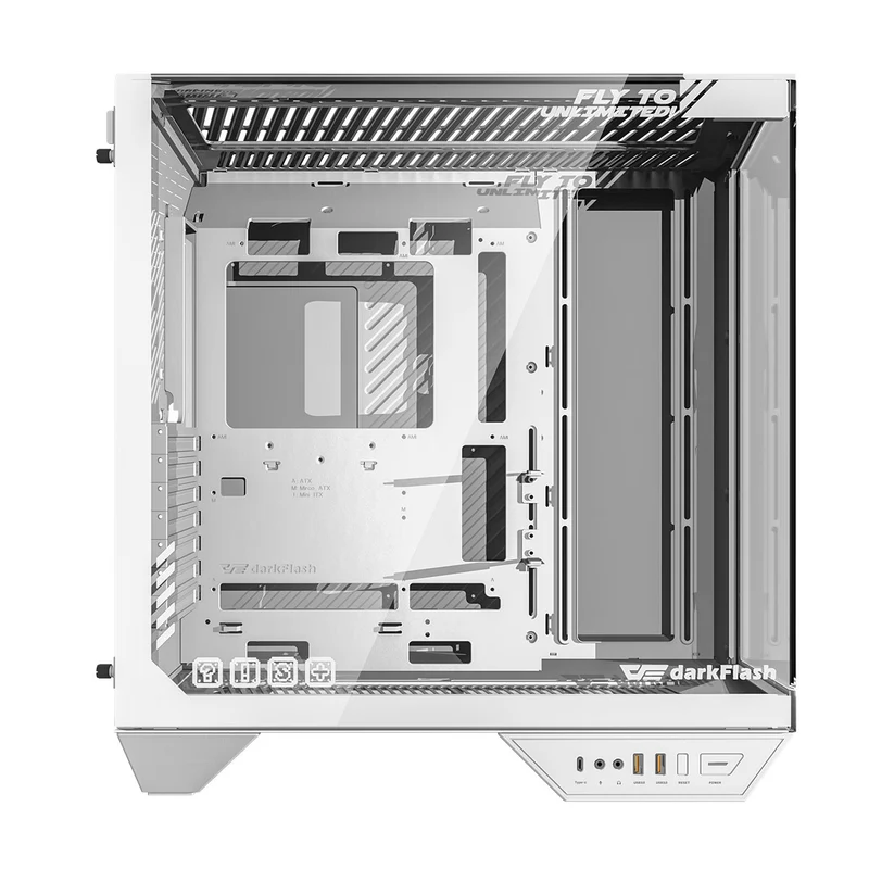 Darkflash Arcee DY470 TG Side Panel ATX Luxury PC Case (Black, White)