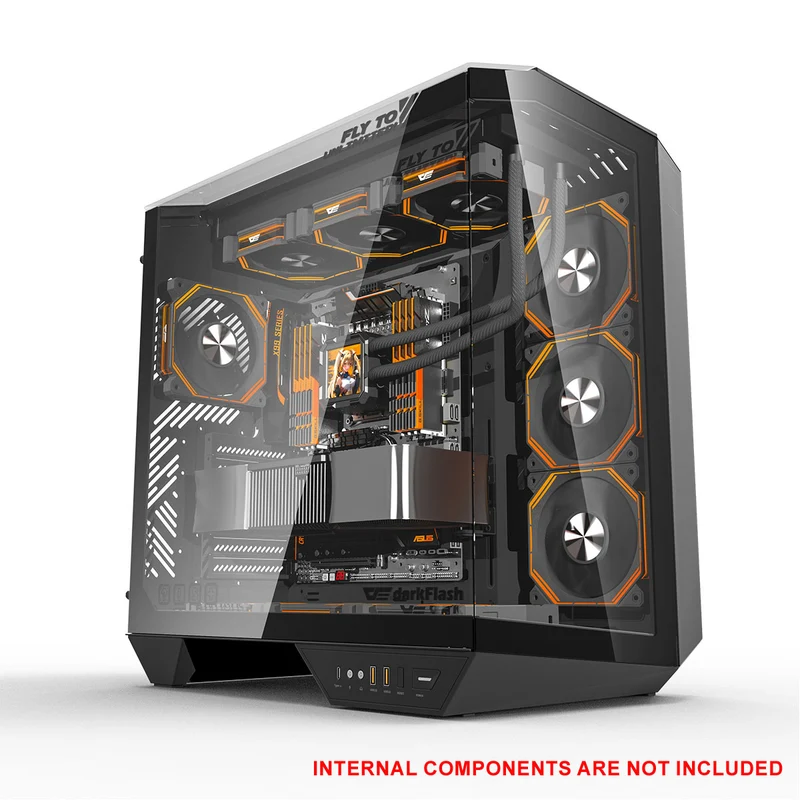Darkflash Arcee DY470 TG Side Panel ATX Luxury PC Case (Black, White)