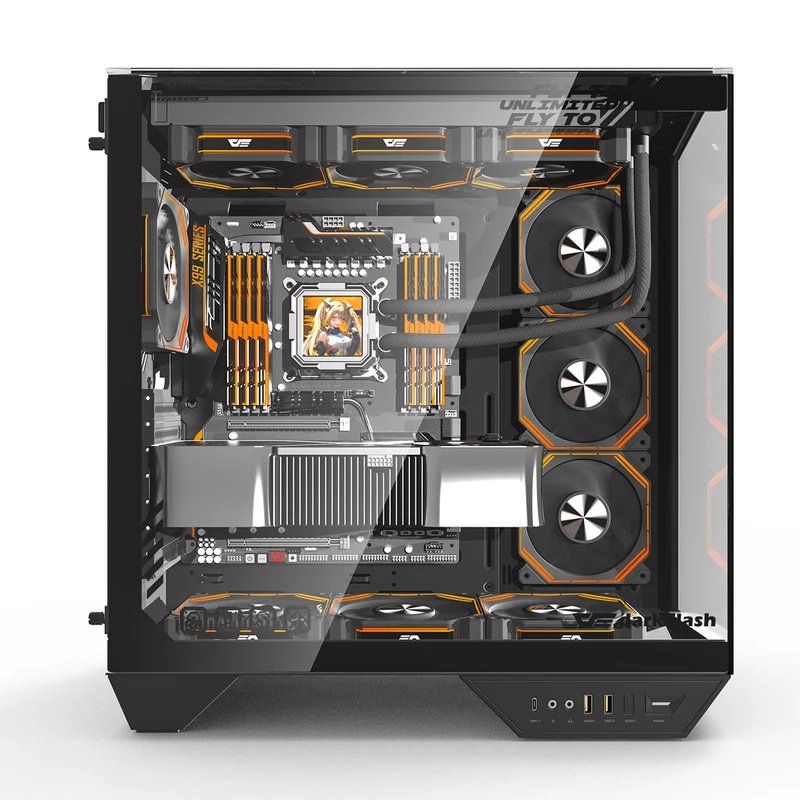 Darkflash Arcee DY470 TG Side Panel ATX Luxury PC Case (Black, White)