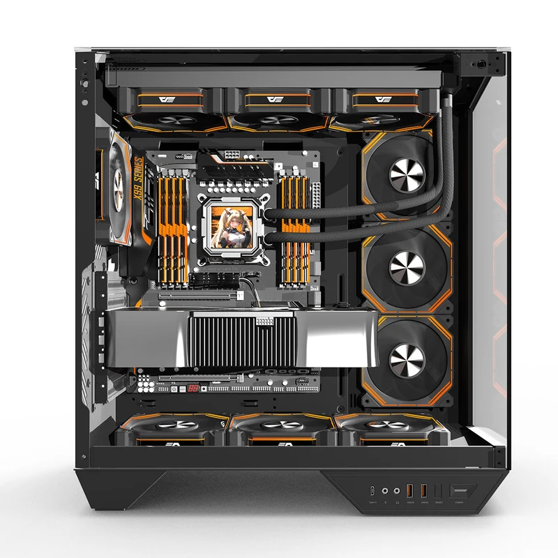 Darkflash Arcee DY470 TG Side Panel ATX Luxury PC Case (Black, White)
