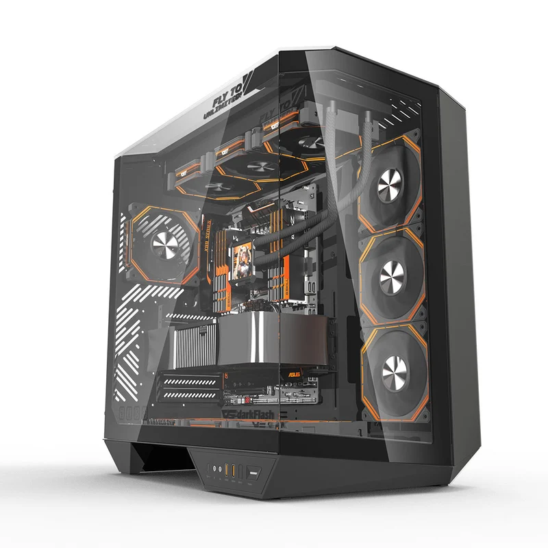 Darkflash Arcee DY470 TG Side Panel ATX Luxury PC Case (Black, White)