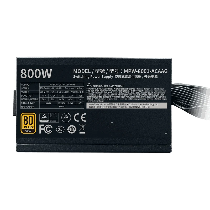 Cooler Master G800 80+ Gold Certified ATX Power Supply (MPW-8001-ACAAG)