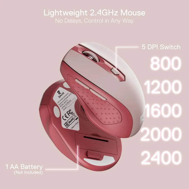 Redragon BS-8772 2.4G Wireless Mechanical Keyboard & Mouse Combo (Red/Pink, Grey/White, Cream/Blue)